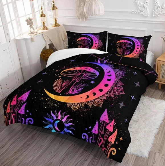 Toadstool Moon Phase Comforter Set NWT - Picture 2 of 4